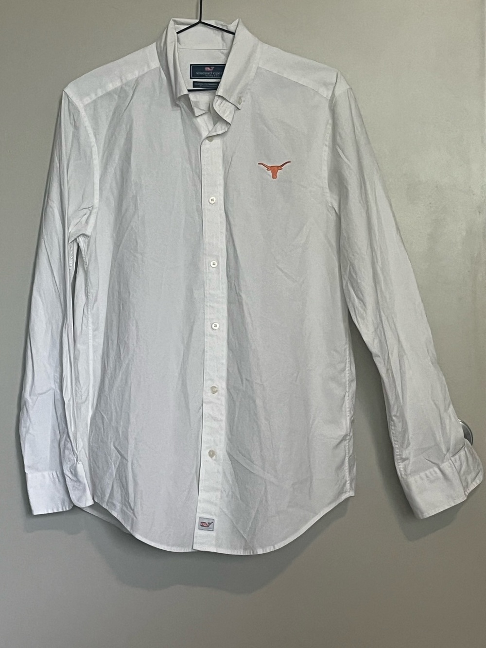 Vineyard Vines White Button-Down Shirt Classic Fit Tx UT Logo Sz S